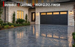High Gloss Wet Look Concrete Sealer and Cure & Seal - Professional Grade Color Enhancing Water Based Acrylic Sealer for Exterior Concrete and Pavers